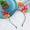 Christmas headband with red reindeer antlers, golden bells and forest mushrooms - Style 34 Red Antler Mushroom Bell
