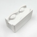 Bulk pack of white plastic eyelash tray inserts for storage boxes and packaging - 50Pcs Eye Shape Trays