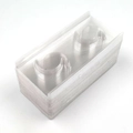 Stack of 50 transparent rectangle plastic eyelash trays with dual wavy grooves - 50Pcs 2-Pair Trays