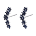 Elegant 18K gold plated flower stud earrings with vibrant blue cubic zirconia stones - White Gold Blue Zircon Five-Flower