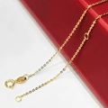 Elegant gold S925 sterling silver chain necklace featuring Italy hallmark and clasp - Double Loop O-Chain 45cm / Gold (925 Sterling Silver Plated Gold)