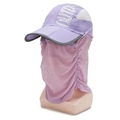 Light purple outdoor sun hat with breathable white mesh and reflective brim edge - Adjustable / Purple