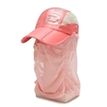 Pink multipurpose outdoor sun hat with breathable mesh face cover and neck protection - Adjustable / Deep Pink