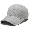 Light grey quick-dry laser cut baseball cap with breathable perforated design - Light Gray