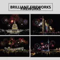 DIY night scene scratch art cards featuring colorful fireworks and world landmarks - A4 Size / Splendid Fireworks