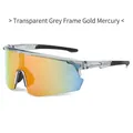 Cycling sunglasses with transparent grey frame and gold-red gradient mirrored lenses - Transparent Grey Frame Gold Mirrored Lens