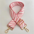 Adjustable pink and white zebra pattern canvas strap with gold metal lobster clasps - Pink Zebra Print