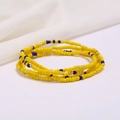 Bohemian multilayer waist chain with yellow and blue seed beads in a vibrant summer style - #1(Yellow Blue Gold)