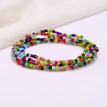 Handmade colorful seed bead waist chain with multi-layer vibrant summer beach jewelry style - #18(Multicolor)