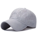 Light gray quick-dry sports cap featuring laser-cut perforation for breathability - Adjustable / Light Gray