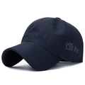 Navy blue quick-dry baseball cap with laser-cut ventilation holes for sports - Adjustable / Navy Blue