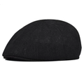 Classic black mesh beret ivy cap for men and women featuring breathable summer fabric - M (56-58cm) / Black