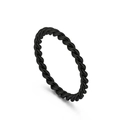 Minimalistischer gedrehter Seilring für Damen und Herren in matt schwarzem Edelstahl - US 6 / Schwarz (KR102376-Z)