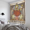 The Hierophant Tarot Wandteppich aus Polyester für stilvolle Bohème Wanddeko - 130x150cm / Der Hohepriester