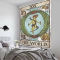 Tarot-Wandteppich Die Welt für Schlafzimmer-Deko XXI Große Arkana Wandbehang - 130x150cm / WELT