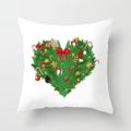 Detailed Christmas wreath heart pattern with gingerbread men on white cushion cover - Heart Gingerbread Decor (DRD151-5)