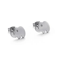 Süße Elefanten-Ohrstecker aus Edelstahl mit kleinen Strasssteinen für Damen und Mädchen - Stahlfarbe (KE86560-K)
