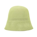 Close-up of light green knit bucket hat texture and wide brim design on white background - M (56-58cm) / Fruit Green