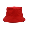 Classic bright red cotton bucket hat with parallel stitching on a plain white background - M (56-58cm) / Red