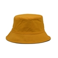 Classic mustard yellow cotton bucket hat with reinforced brim stitching and casual style - M (56-58cm) / Yellow