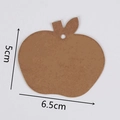 Brown apple-shaped kraft paper gift tag measuring 5x6.5cm with pre-punched hole - Apple / Kraft Color