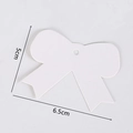 White butterfly shaped gift tag made of kraft paper for DIY crafts 6.5cm width - Bow / White