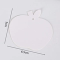 White apple-shaped gift tag made of kraft paper with size markers 5cm by 6.5cm - Apple / White
