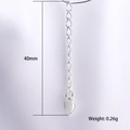 Cadena de extensión de plata S925 con colgante de corazón 40mm para hacer joyas DIY - Etiqueta en Forma de Corazón