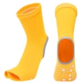 Yellow open-toe yoga socks with white non-slip grips and professional heel cutout - Orange