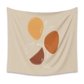 Arazzo bohémien beige con forme organiche astratte e trama del tessuto rifinita - 73X95CM / Arancia (Spazzolato)