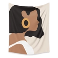 Minimalist bohemian tapestry featuring an abstract female silhouette in earth tones - 73X95CM / Girl Silhouette (Brushed Fabric)