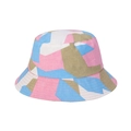 Breathable cotton bucket hat featuring a colorful geometric patchwork design for women - M (56-58cm) / Mixed Pink