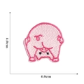 Süßer rosa Schwein Bestickter Aufnäher 4x4cm Größentabelle auf weißem Hintergrund - Rosa Schweinehintern Aufnäher-5#