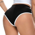 Zwarte yoga shorts voor dames met witte contrast bies voor sportieve trainingen - S / Zwart