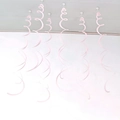 Pink spiral PVC ceiling streamers hanging decorations for wedding and party events - Set of 6 / Macaron Light Pink