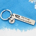 Stainless steel couple keychain with You are my favorite asshole engraving on blue sand - You're My Favorite Asshole (k1037.1)