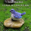 Miniature blue resin bird figurine on pebble base for fairy garden landscape, 3.4cm size - Small Blue Bird