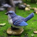 Realistic large blue and white resin bird ornament for garden bonsai decoration - Large Blue Bird