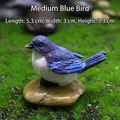 Miniature blue resin bird ornament on pebble for garden decor, size 5.3x3x3.3cm - 5.3x3x3.3cm / Medium Blue Bird