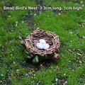 Miniature resin bird nest with eggs for fairy garden decor, size 3.3cm long - Small Bird Nest