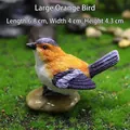 Resin decorative bird figurine in vibrant orange and blue, 6.8x4x4.3cm garden ornament - 6.8x4x4.3cm / Large Orange Bird