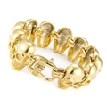 Bracciale da uomo stile punk in acciaio inossidabile dorato con maglie a teschio - 22cm / Oro
