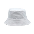 Detailweergave van versterkte stiksels op de rand van een witte katoenen vissershoed - M (56-58cm) / Wit