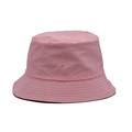Roze katoenen vissershoed met parallel gestikte rand en minimalistische platte bovenkant - M (56-58cm) / Roze