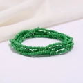 Handmade multi-layer green seed bead beach waist chain necklace on beige fabric - #5(Green)