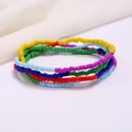 Multi-colored handmade beaded waist chain with red yellow blue and purple small round beads - #20(Red Yellow Green Blue Purple)