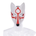 Rood-witte Kitsune-vosmasker in animestijl voor cosplay en gemaskerde feesten - Wit Bloemenprint