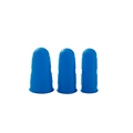 Tre protezioni per dita in silicone blu di varie dimensioni con texture antiscivolo - Set da 3 (L/M/S uno per tipo) / Blu