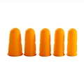 Five-pack orange silicone finger protectors with textured grip and breathable holes - Set of 5 (1L, 3M, 1S) / Orange