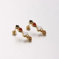 Goldene Ohrringe mit Poker-Symbolen und farbenfroher Emaille für modebewusste Damen - Roségoldener Stil (KE86796-KFC)